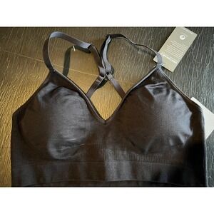 Athleta Power to the She Seamless Ribbed Bralette Black Activewear‎ Top